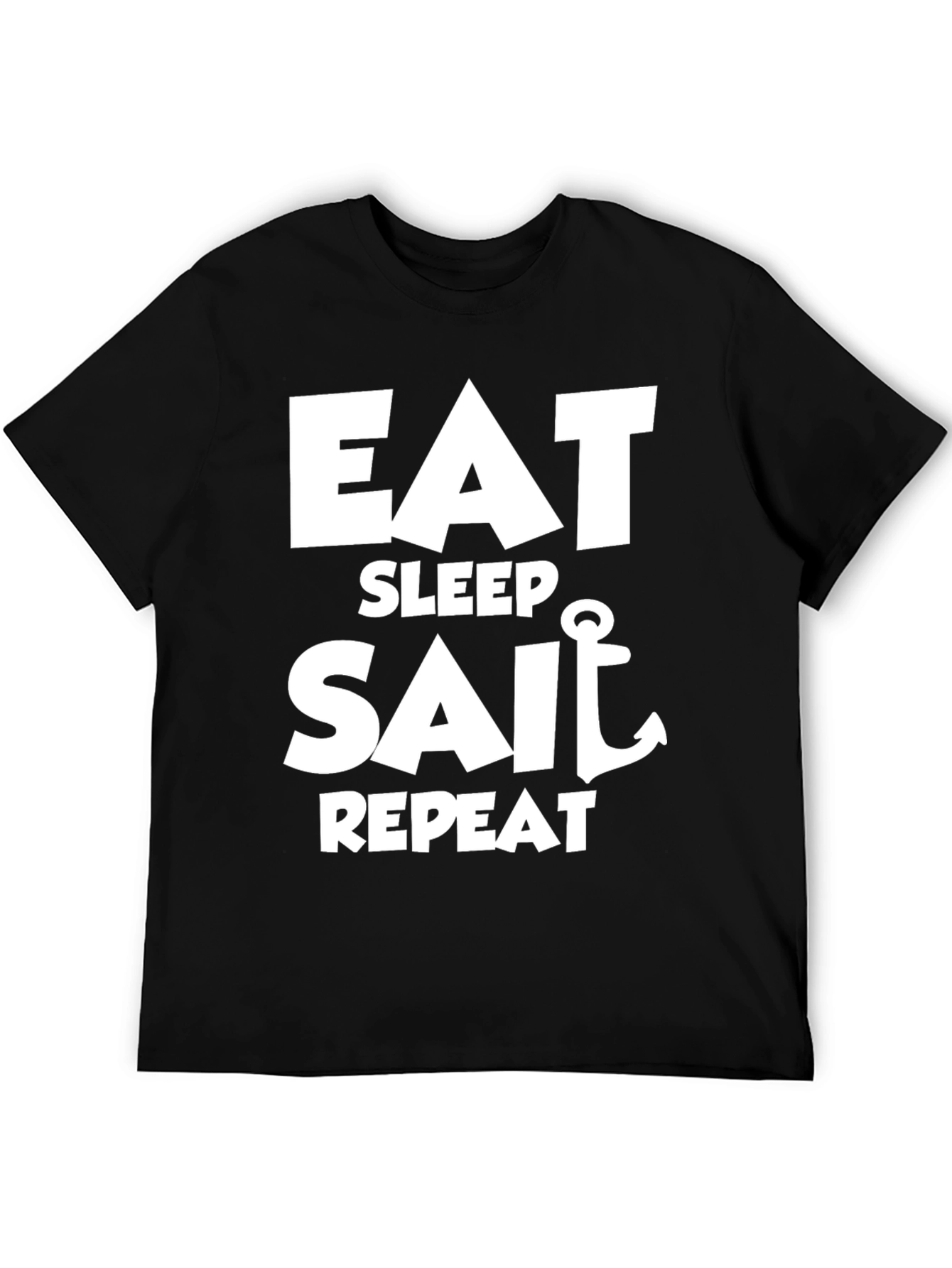 Eat Sleep Sail Repeat Black T-Shirt