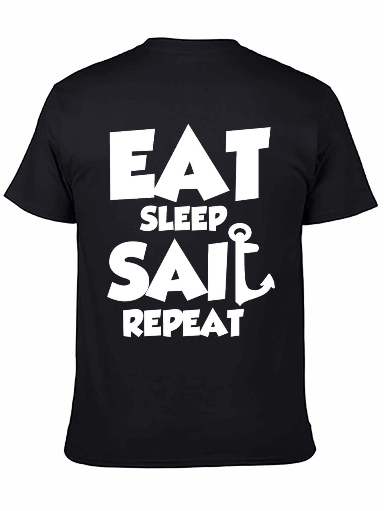 Eat Sleep Sail Repeat Black T-Shirt