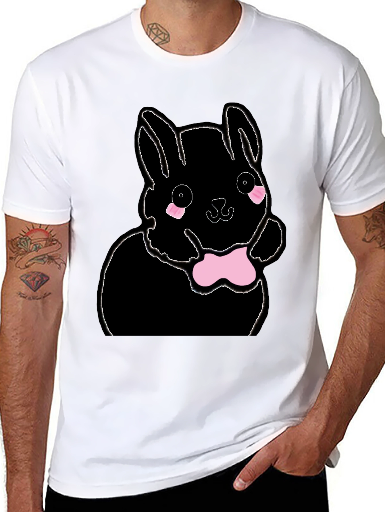 Black Bunny Graphic T-Shirt