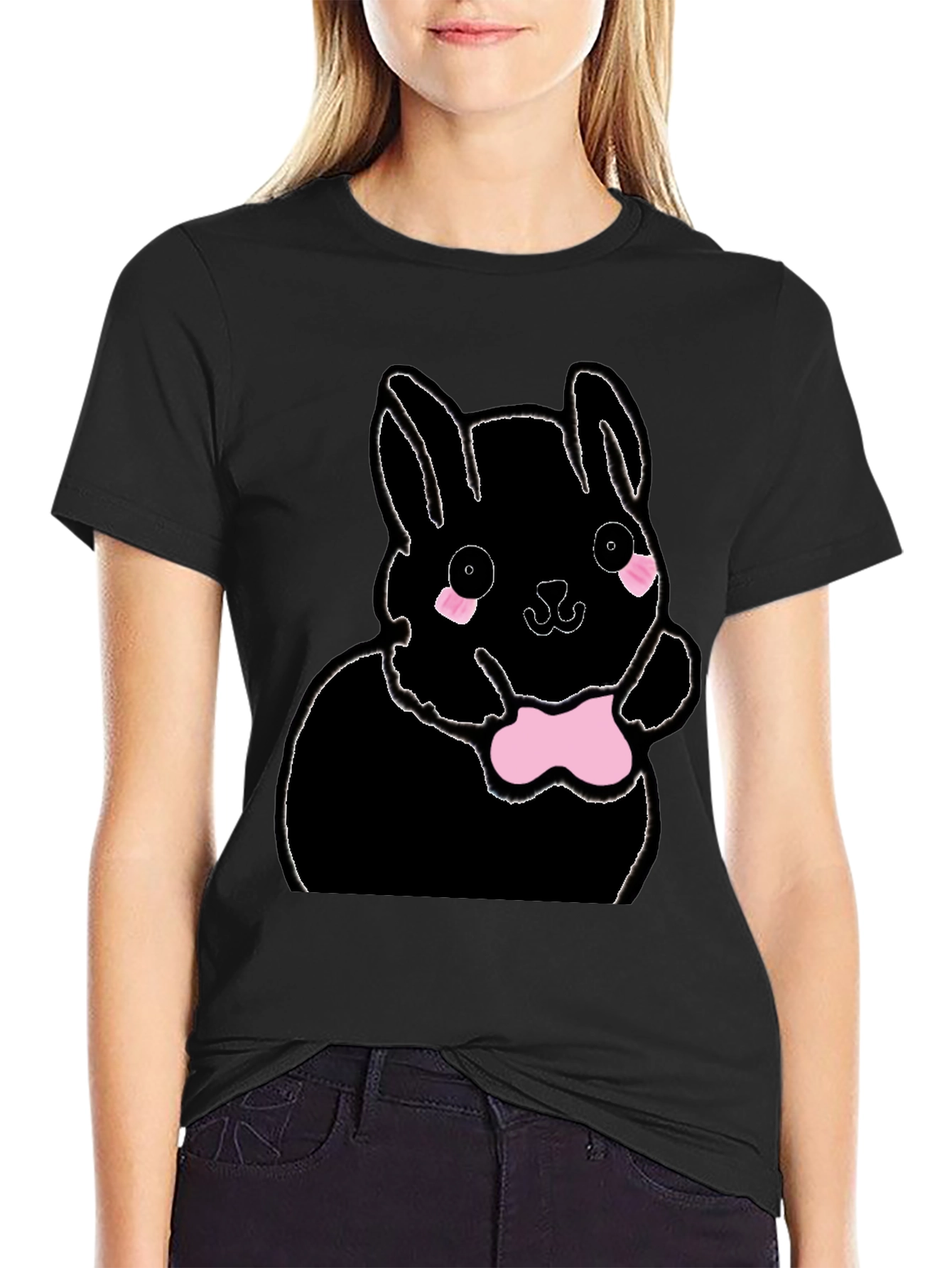 Black Bunny Graphic T-Shirt
