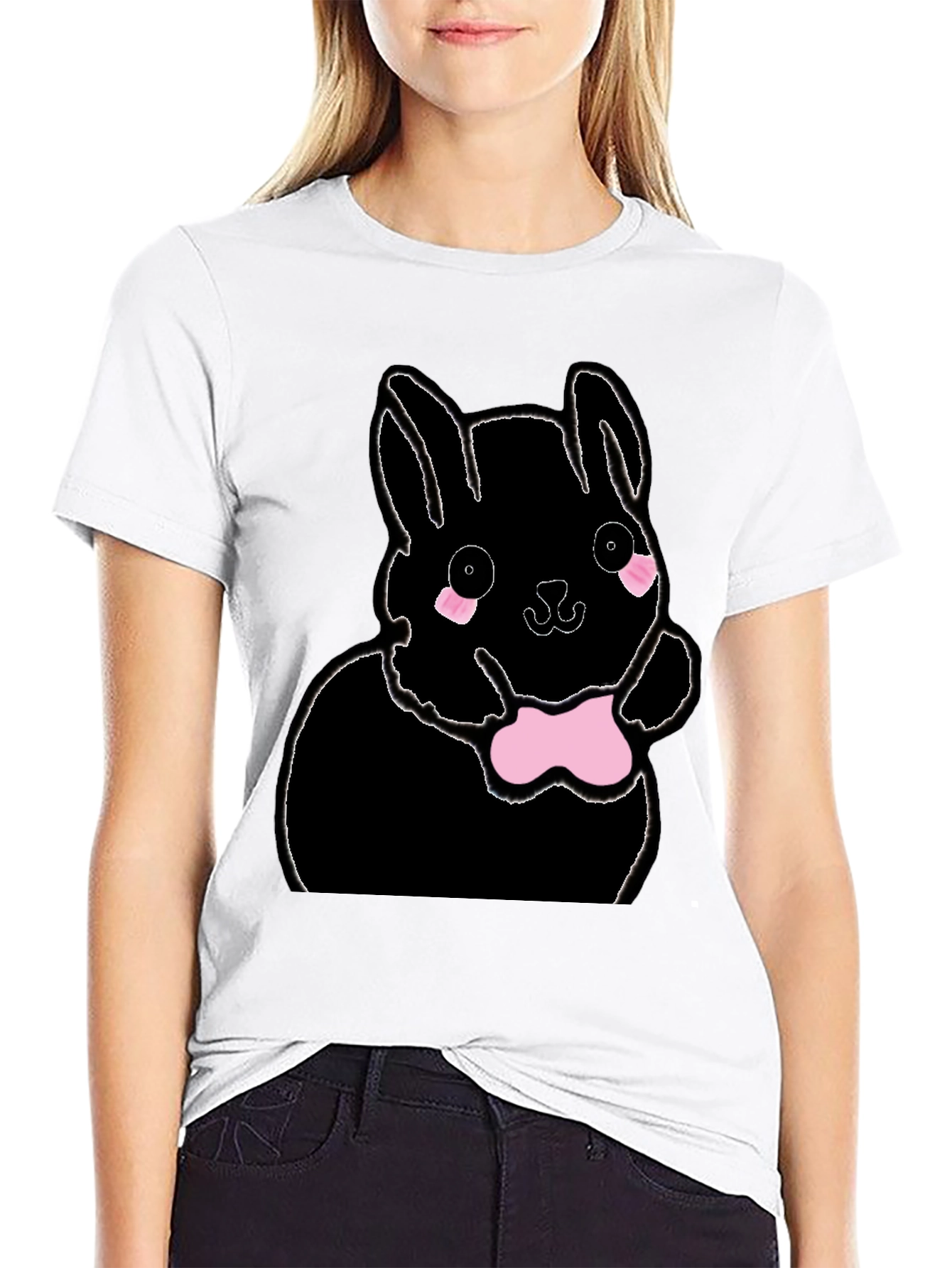 Black Bunny Graphic T-Shirt