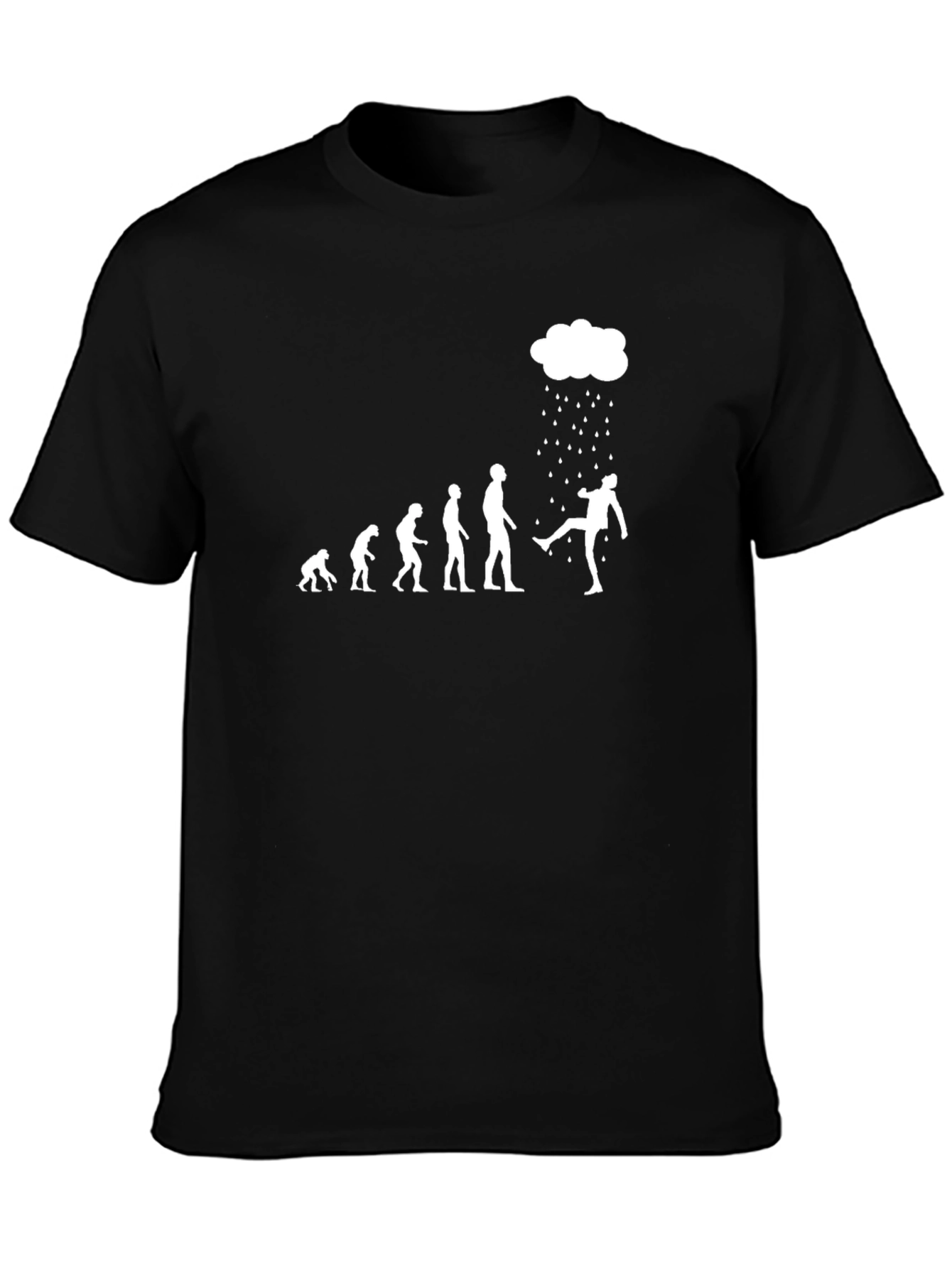 Funny Evolution of Man Rain Cloud T-Shirt