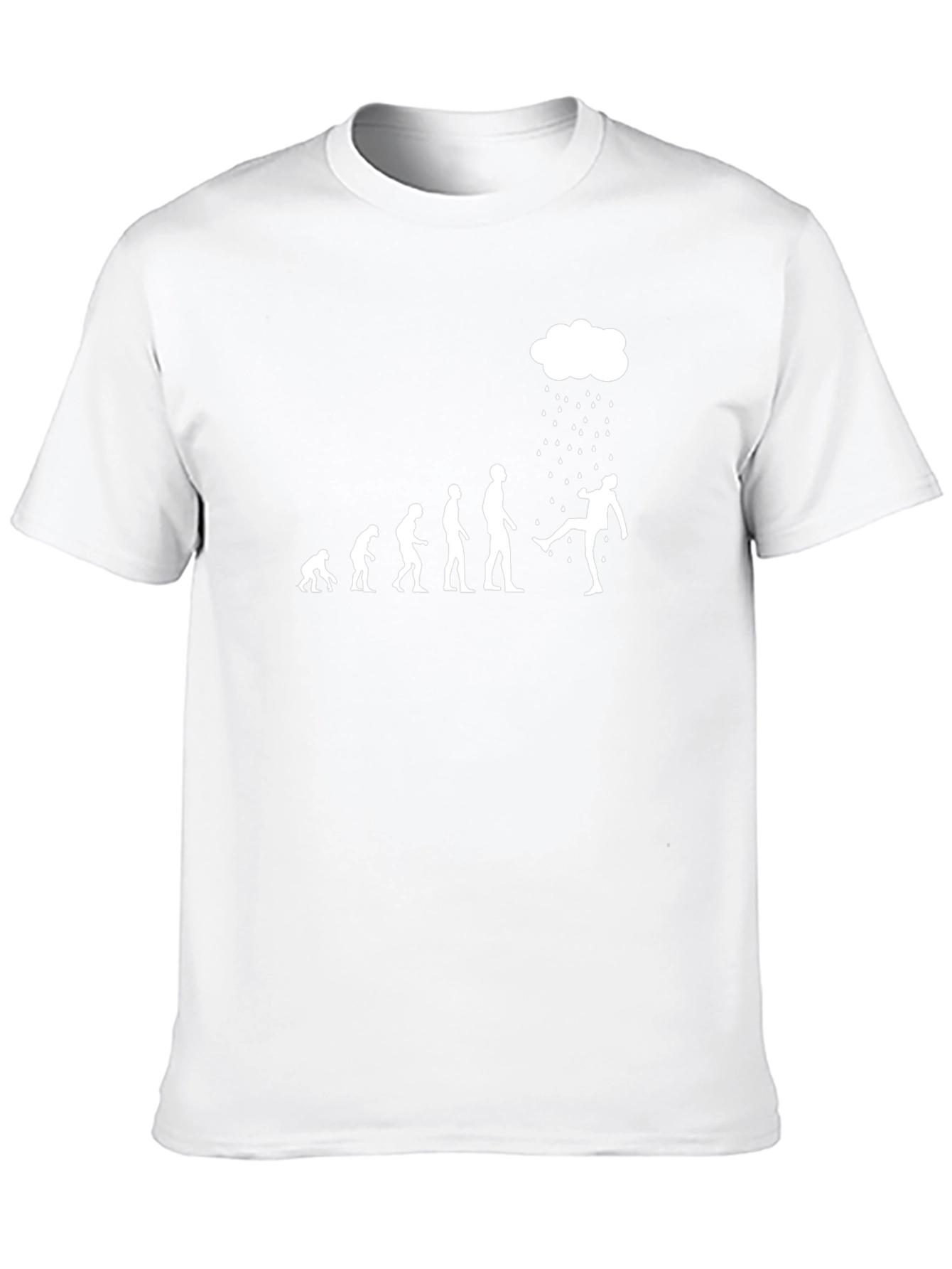 Funny Evolution of Man Rain Cloud T-Shirt