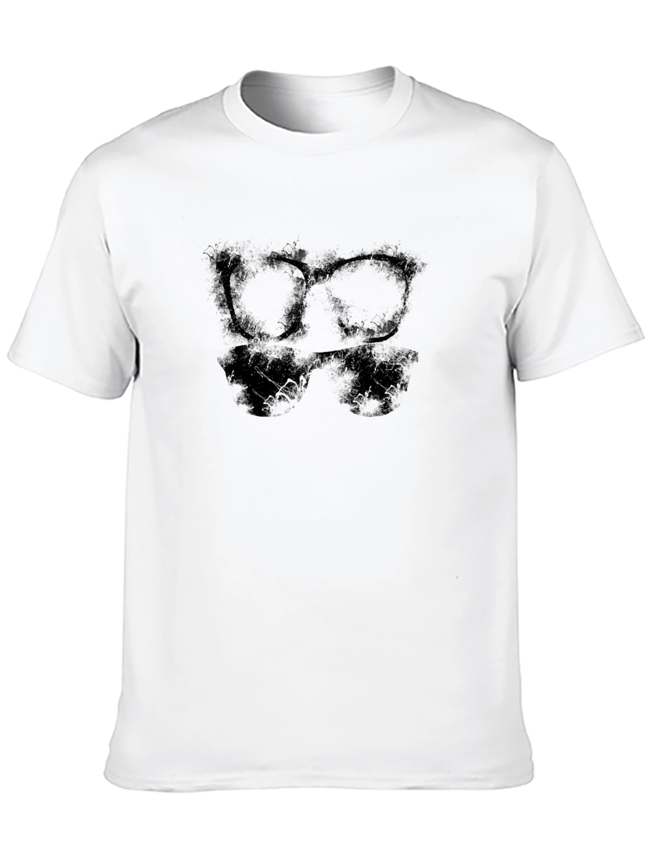 Stylish Black Graphic Tee with Sunglasses Design