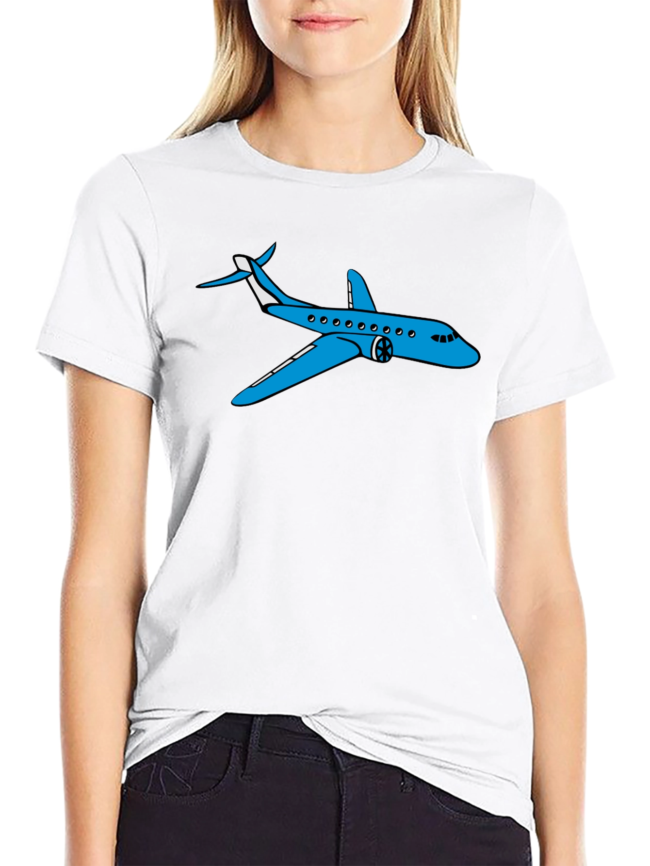 Airplane Graphic T-Shirt - Black