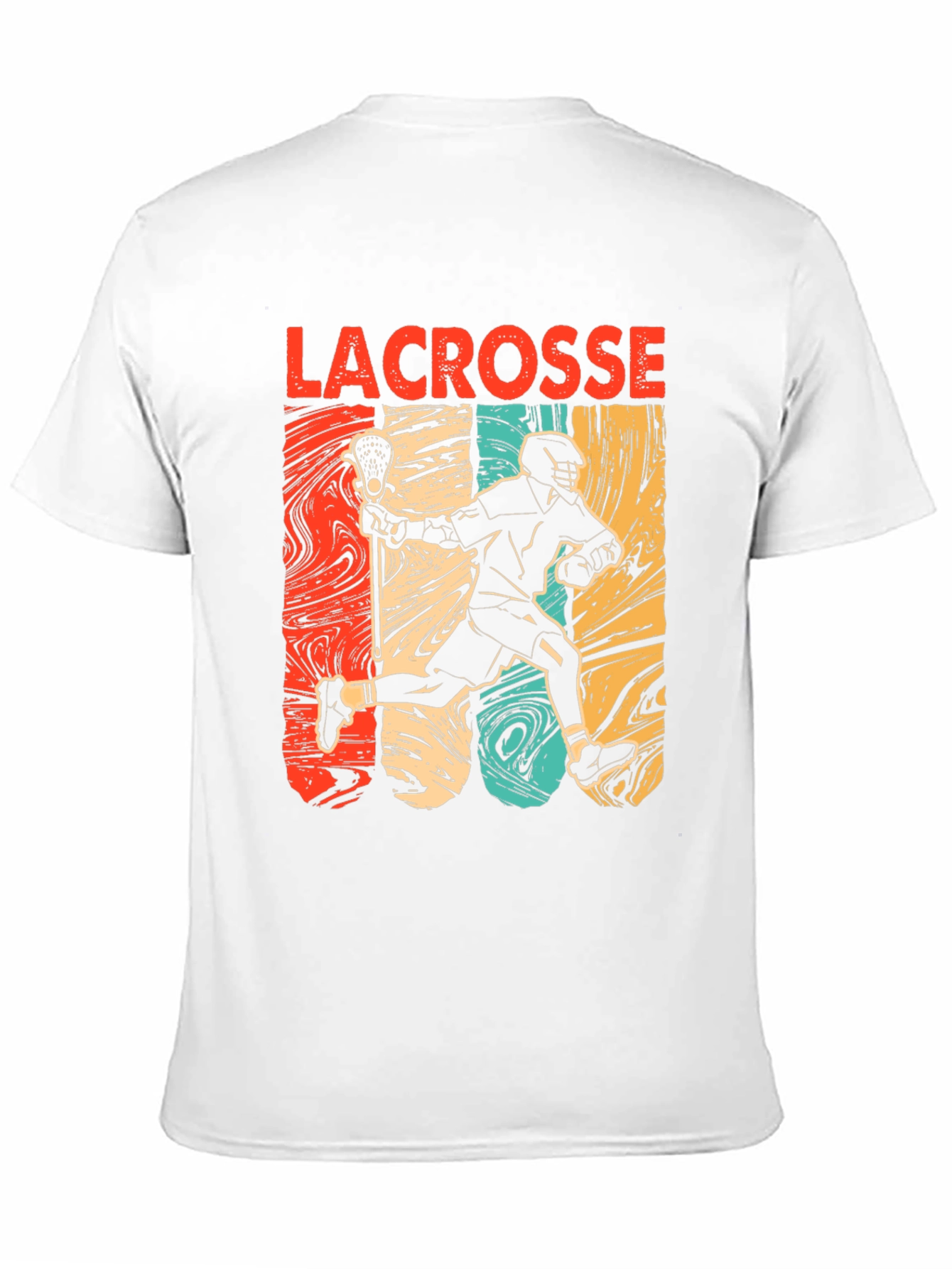 Lacrosse Player Graphic Tee - Retro Style Black T-Shirt