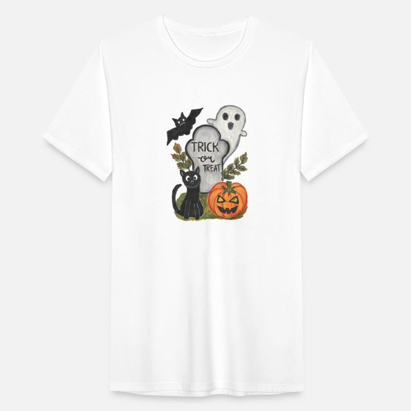 Halloween trick or treat theme watercolor artwork