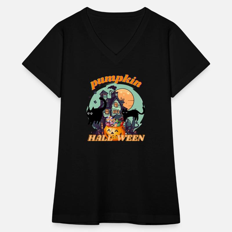 happy halloween pumpkin black cat