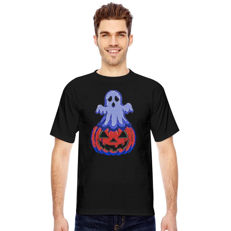 Haunted Pixel Pumpkin Halloween Shirt