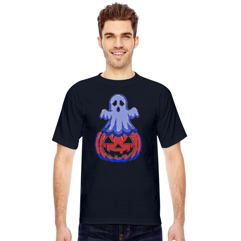 Haunted Pixel Pumpkin Halloween Shirt