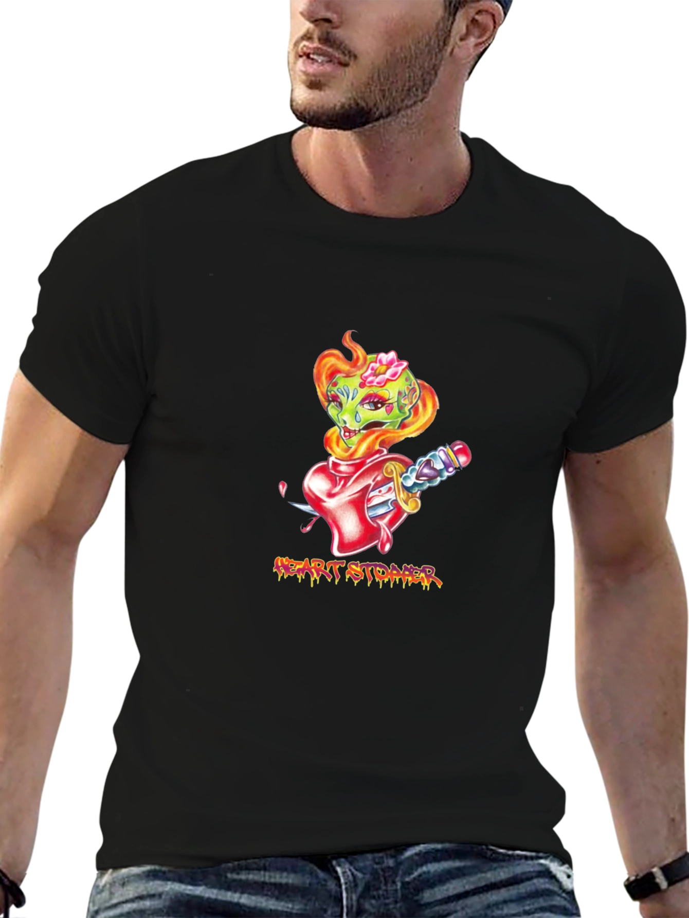 Heart Stopper Graphic Tee - Black T-Shirt