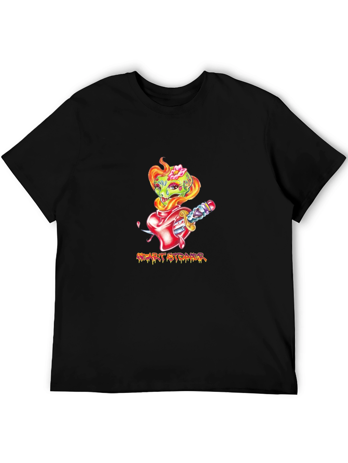 Heart Stopper Graphic Tee - Black T-Shirt
