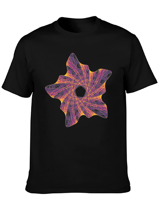 Abstract Vortex Graphic Black T-Shirt