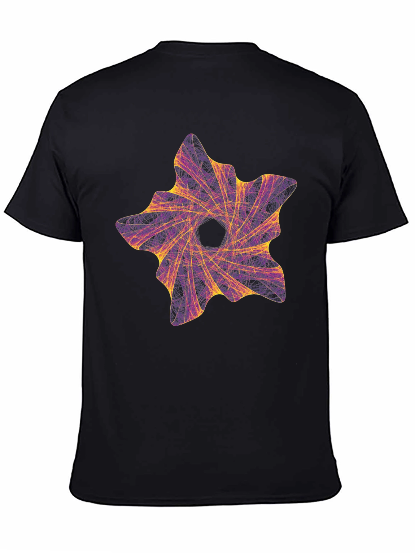 Abstract Vortex Graphic Black T-Shirt