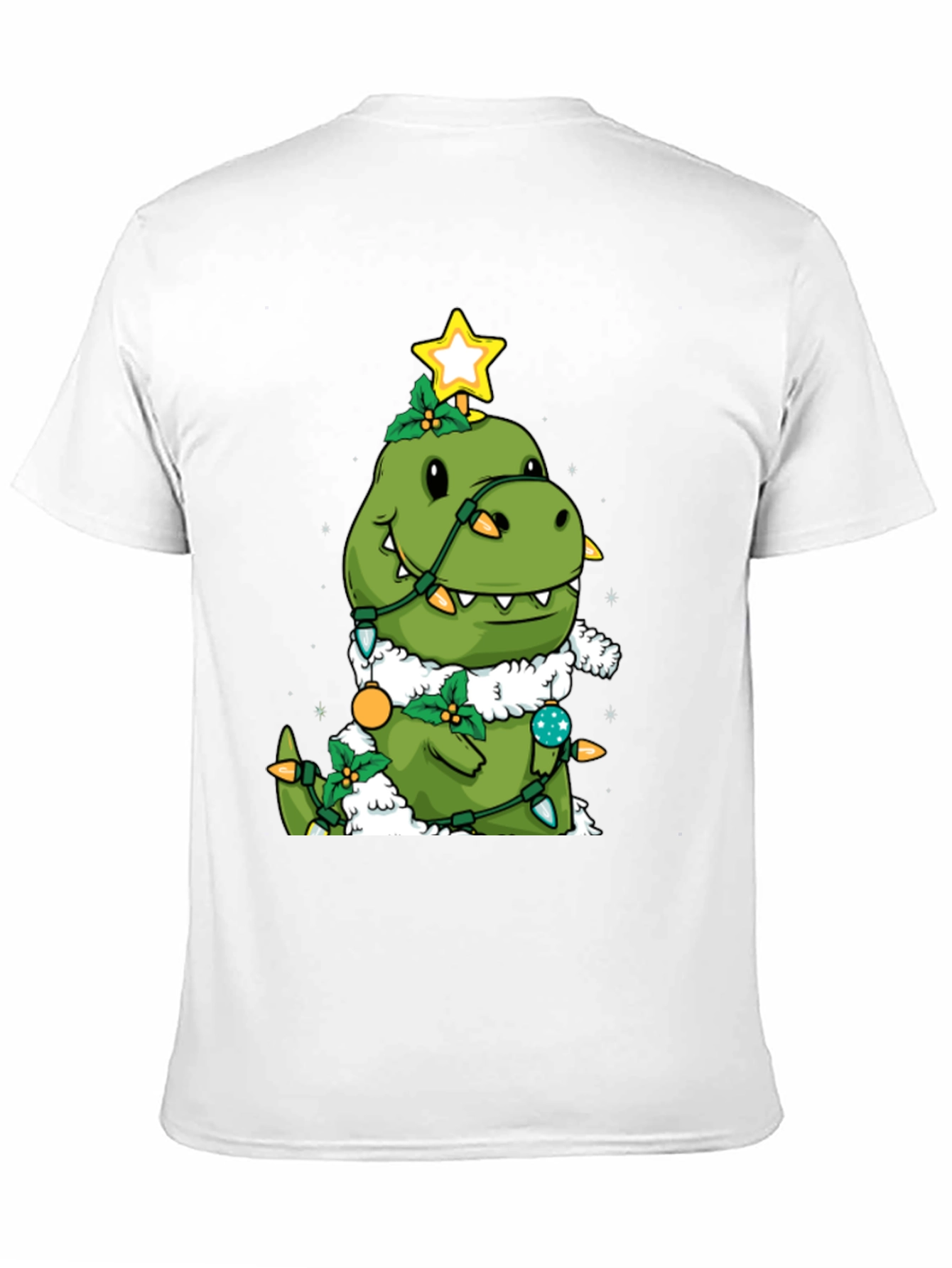 Dino Christmas Tree Black T-Shirt