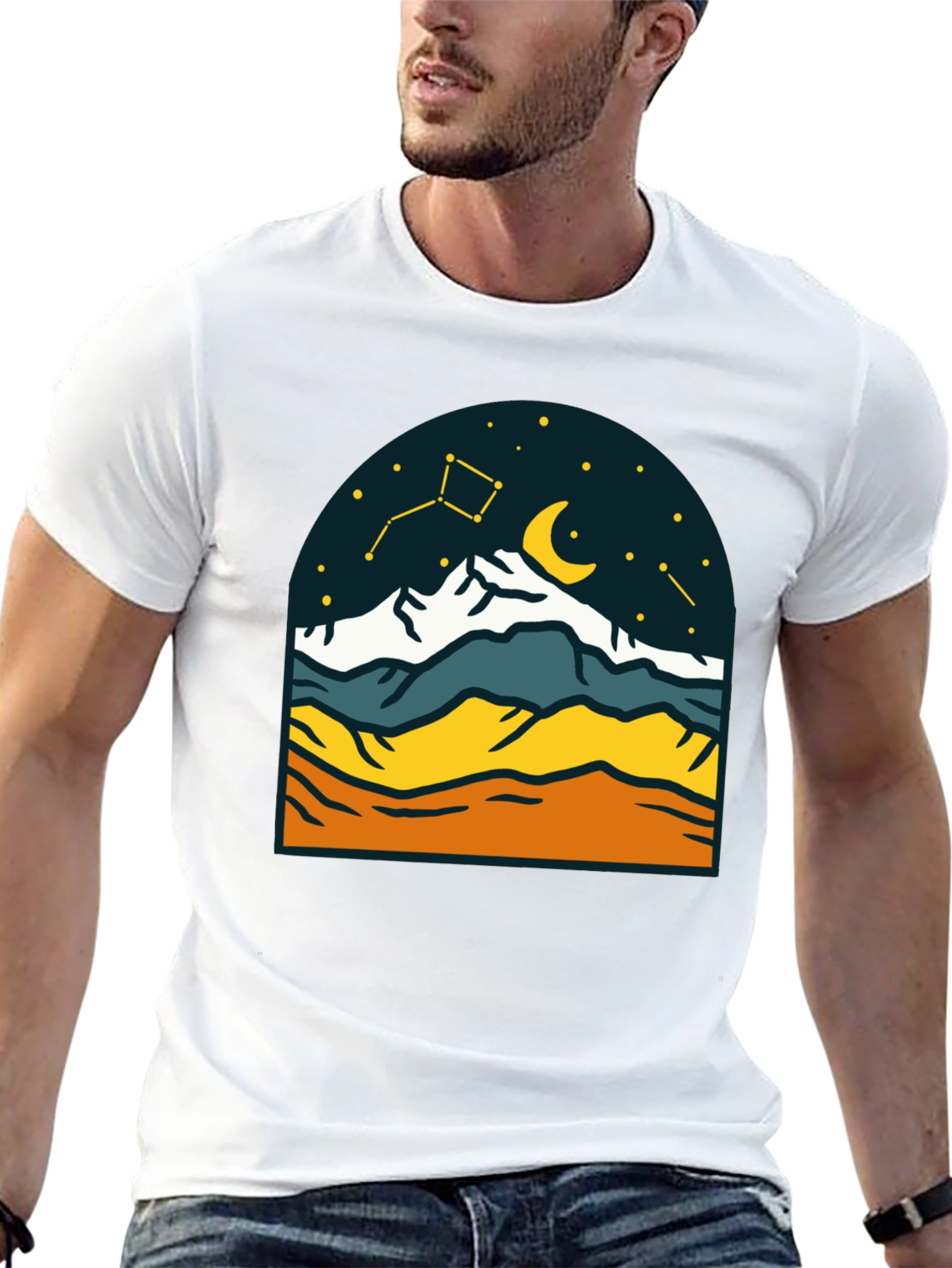 Mountain Nightscape Tee - Celestial Adventure Shirt
