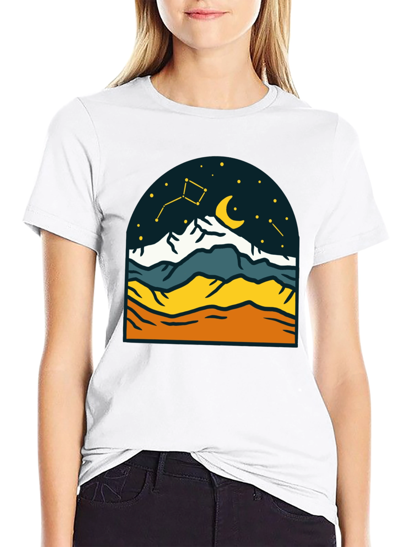 Mountain Nightscape Tee - Celestial Adventure Shirt