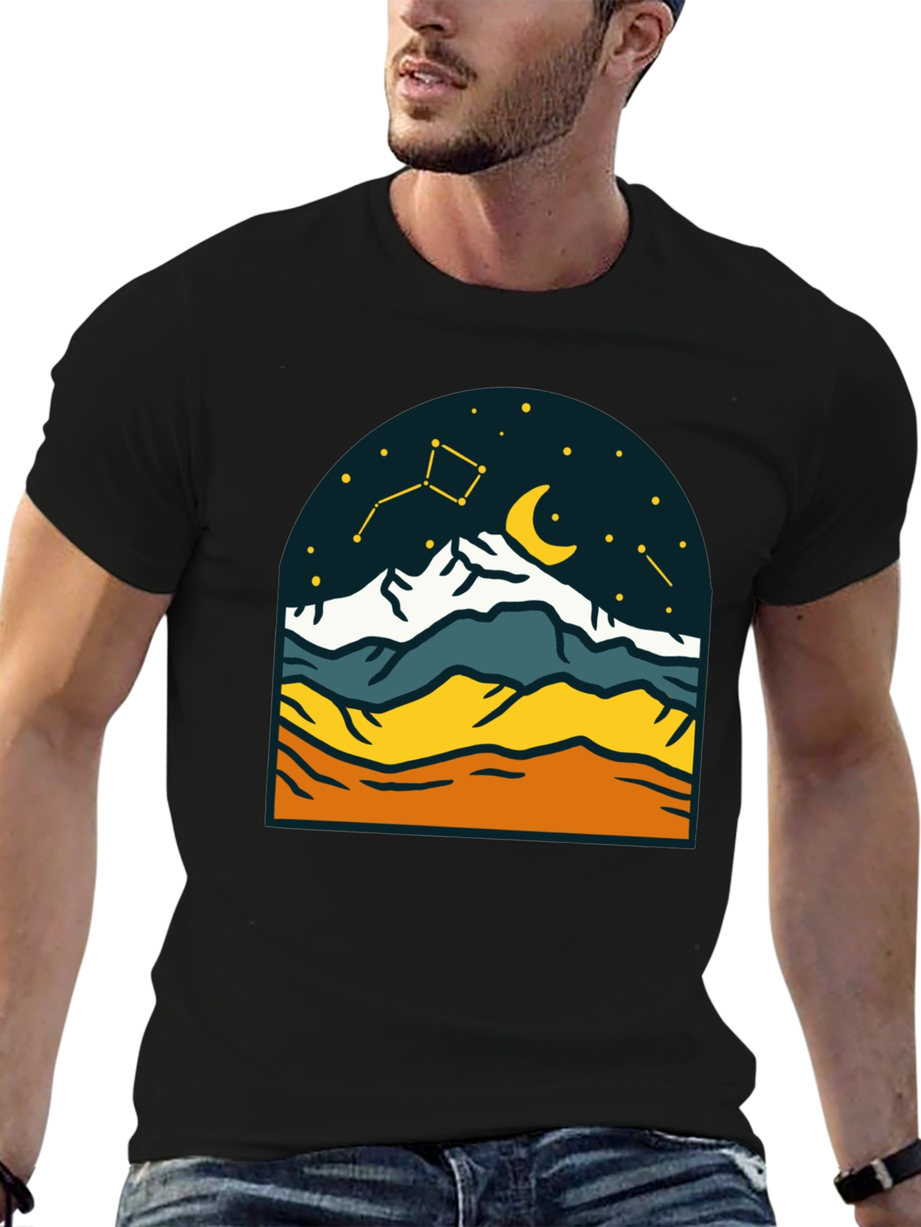 Mountain Nightscape Tee - Celestial Adventure Shirt