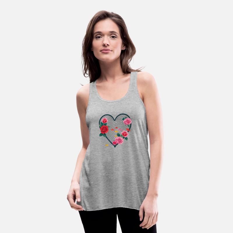 Heart Net with Roses & Colorful Fish