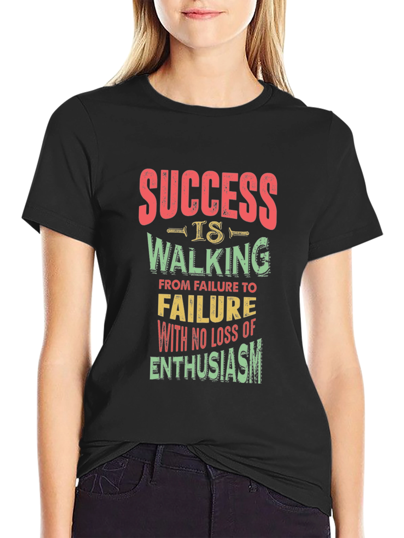 Success Quote Black T-Shirt