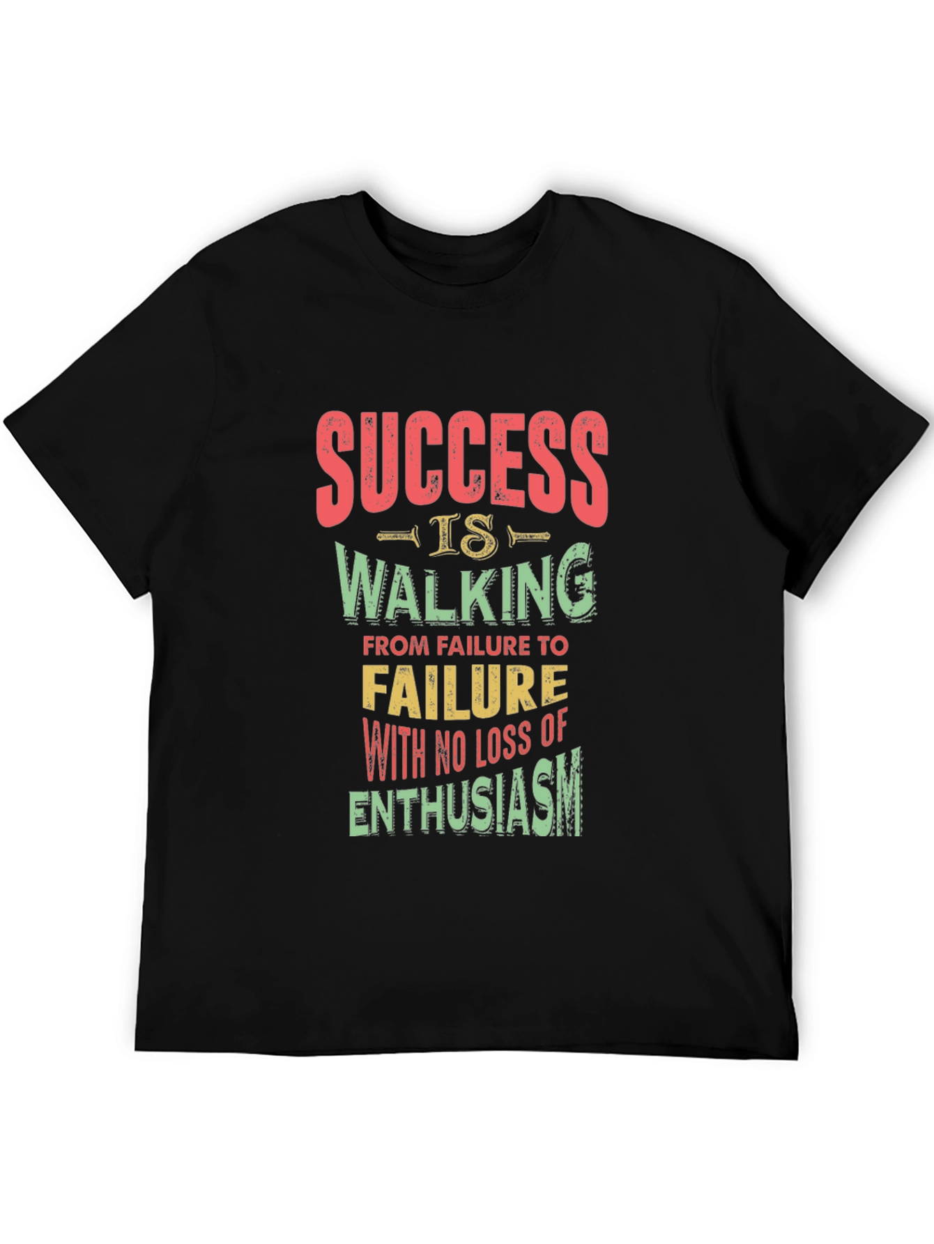 Success Quote Black T-Shirt