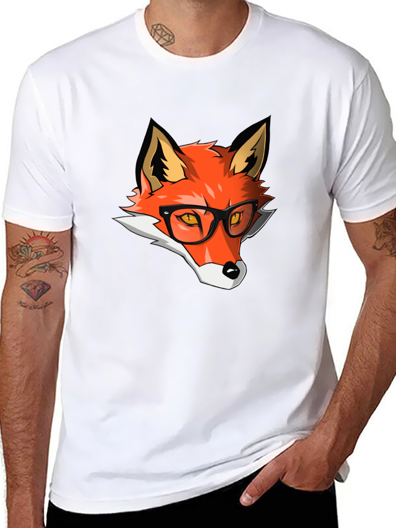 Hipster Fox Graphic Tee - Cool & Stylish