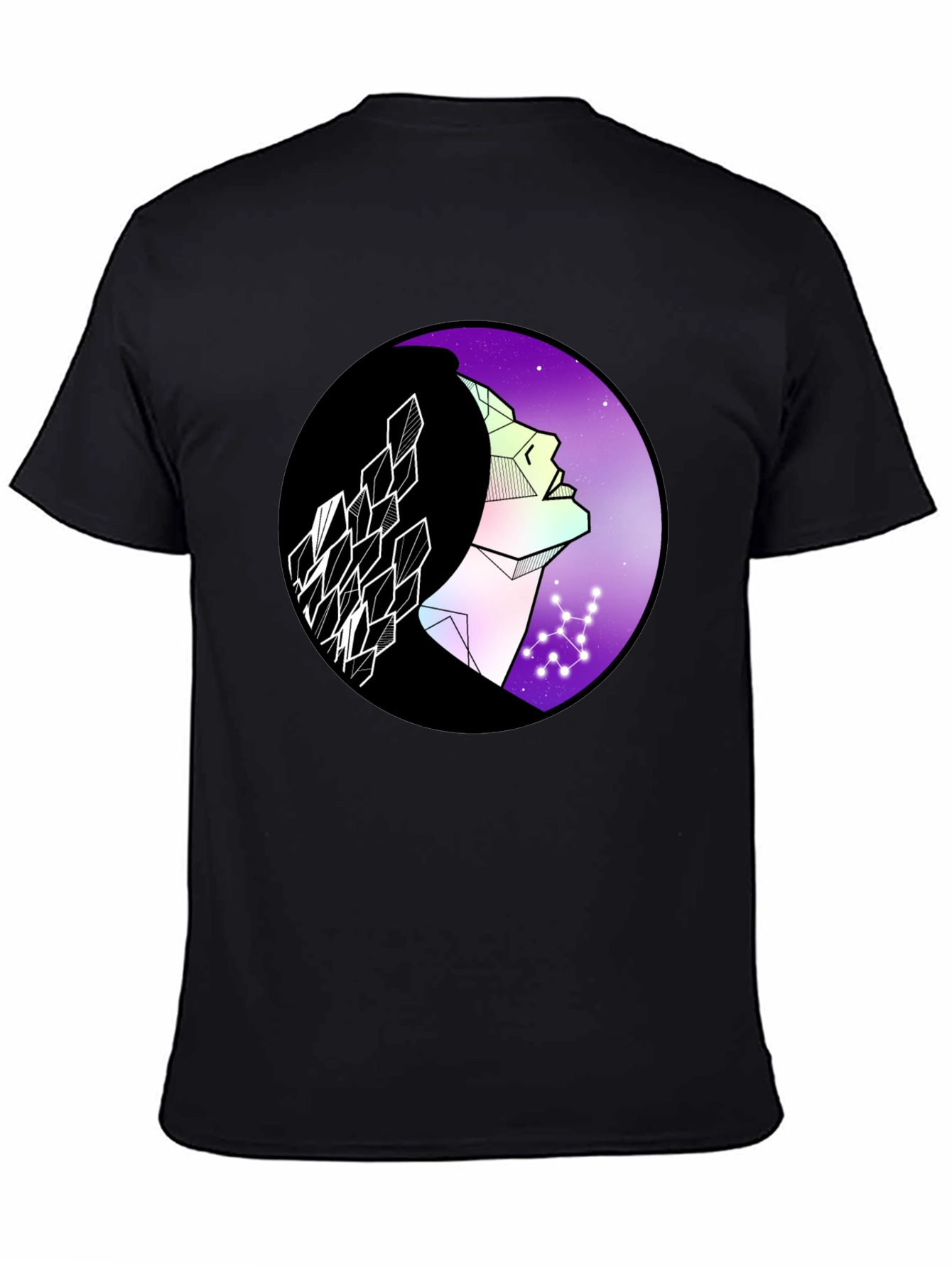 Geometric Woman Graphic Tee - Cosmic Vibes