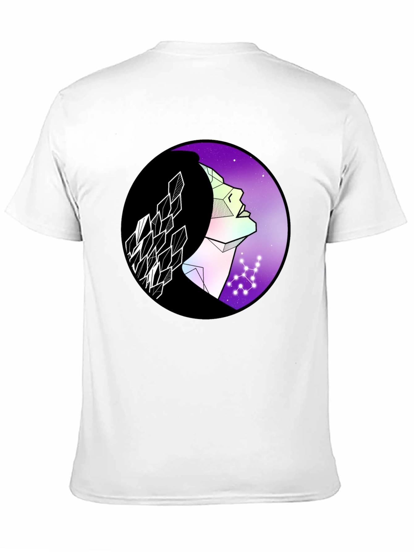 Geometric Woman Graphic Tee - Cosmic Vibes