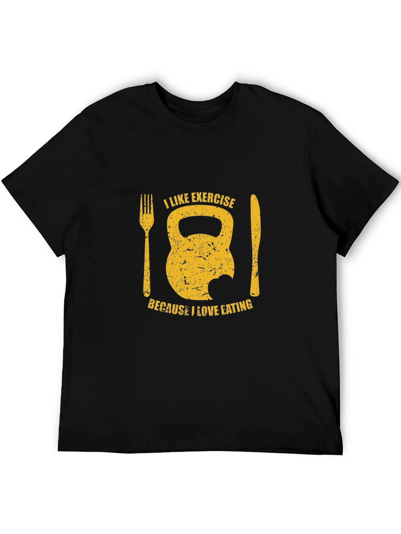 Funny Exercise & Eating T-Shirt - Kettlebell Design