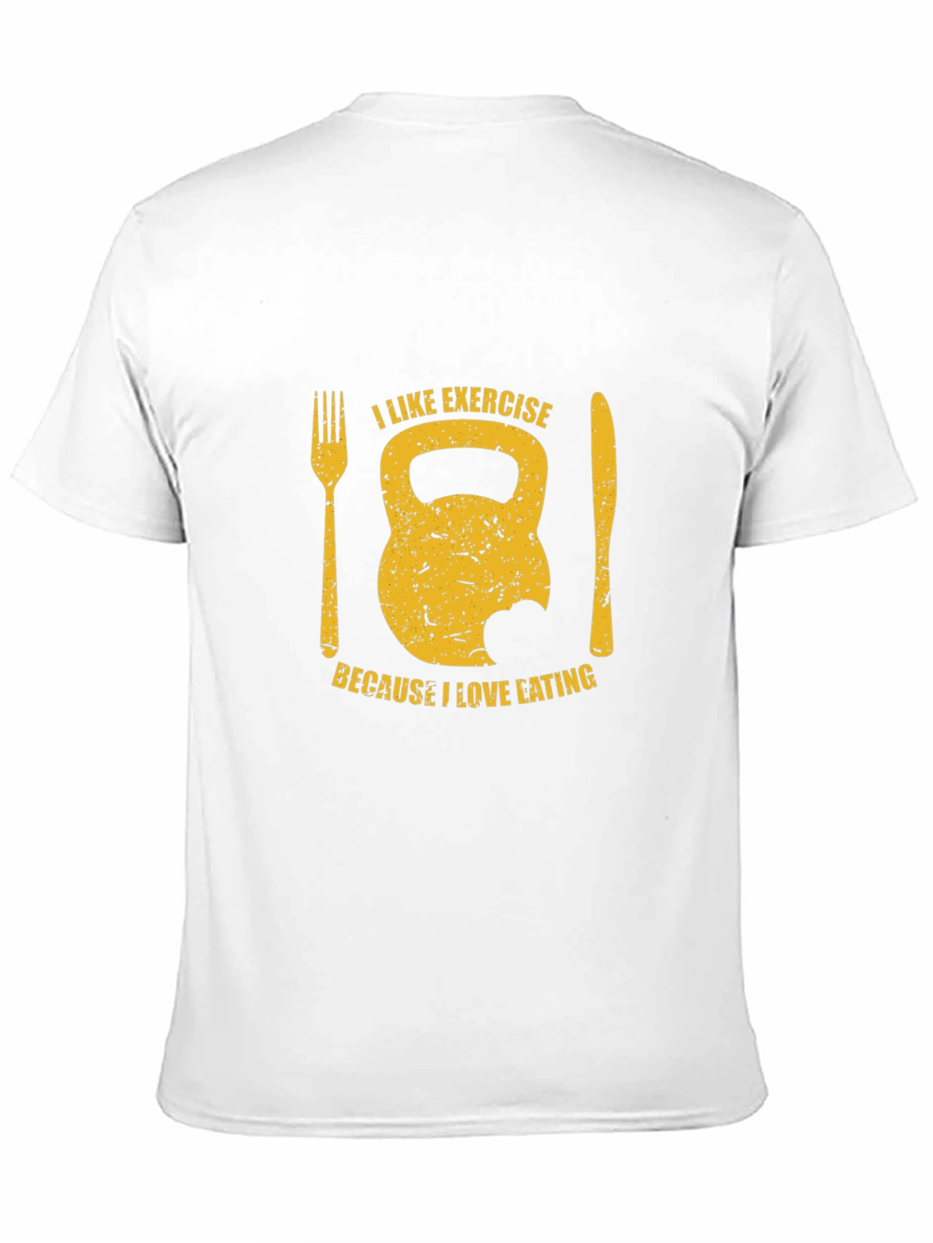 Funny Exercise & Eating T-Shirt - Kettlebell Design