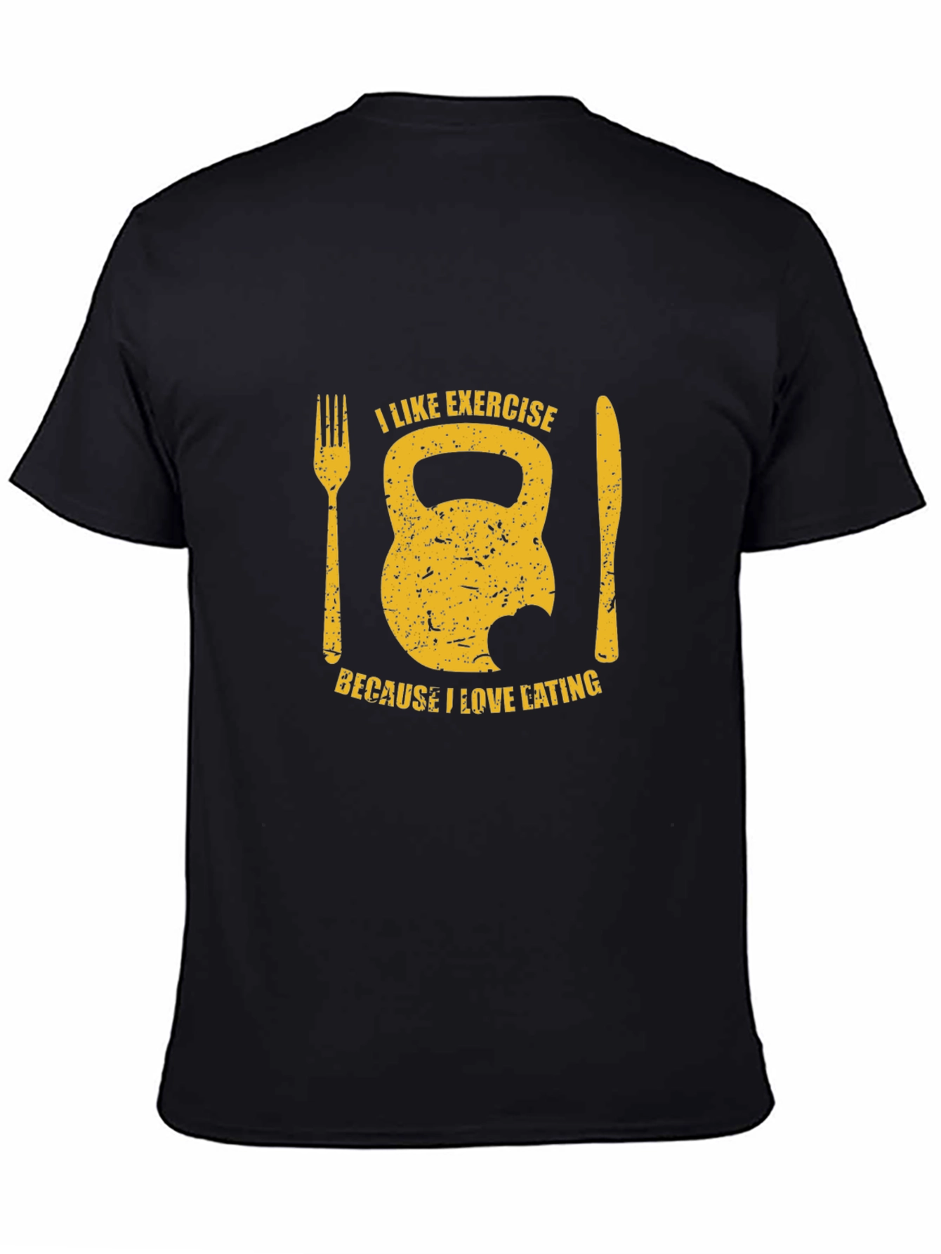 Funny Exercise & Eating T-Shirt - Kettlebell Design