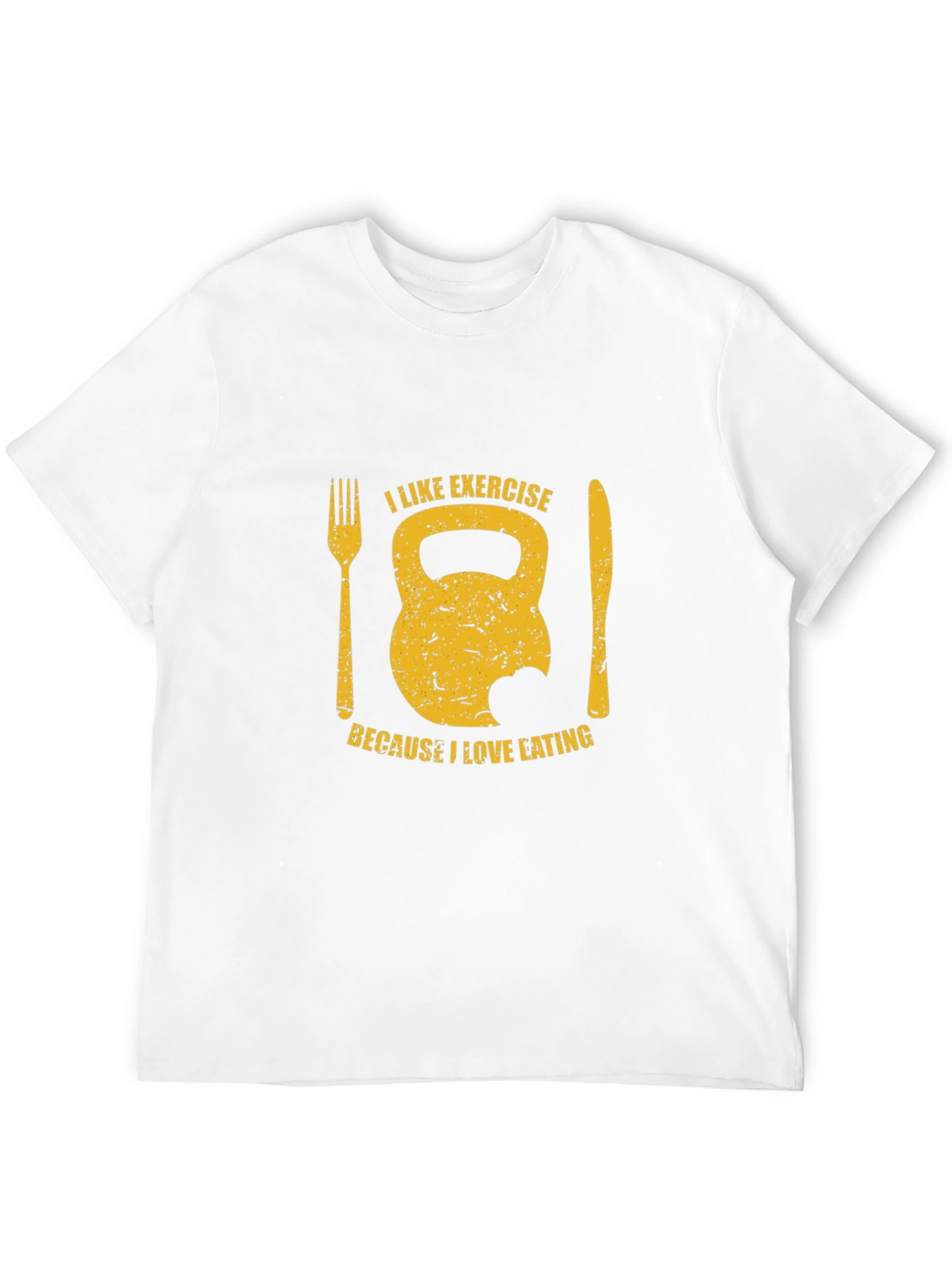 Funny Exercise & Eating T-Shirt - Kettlebell Design