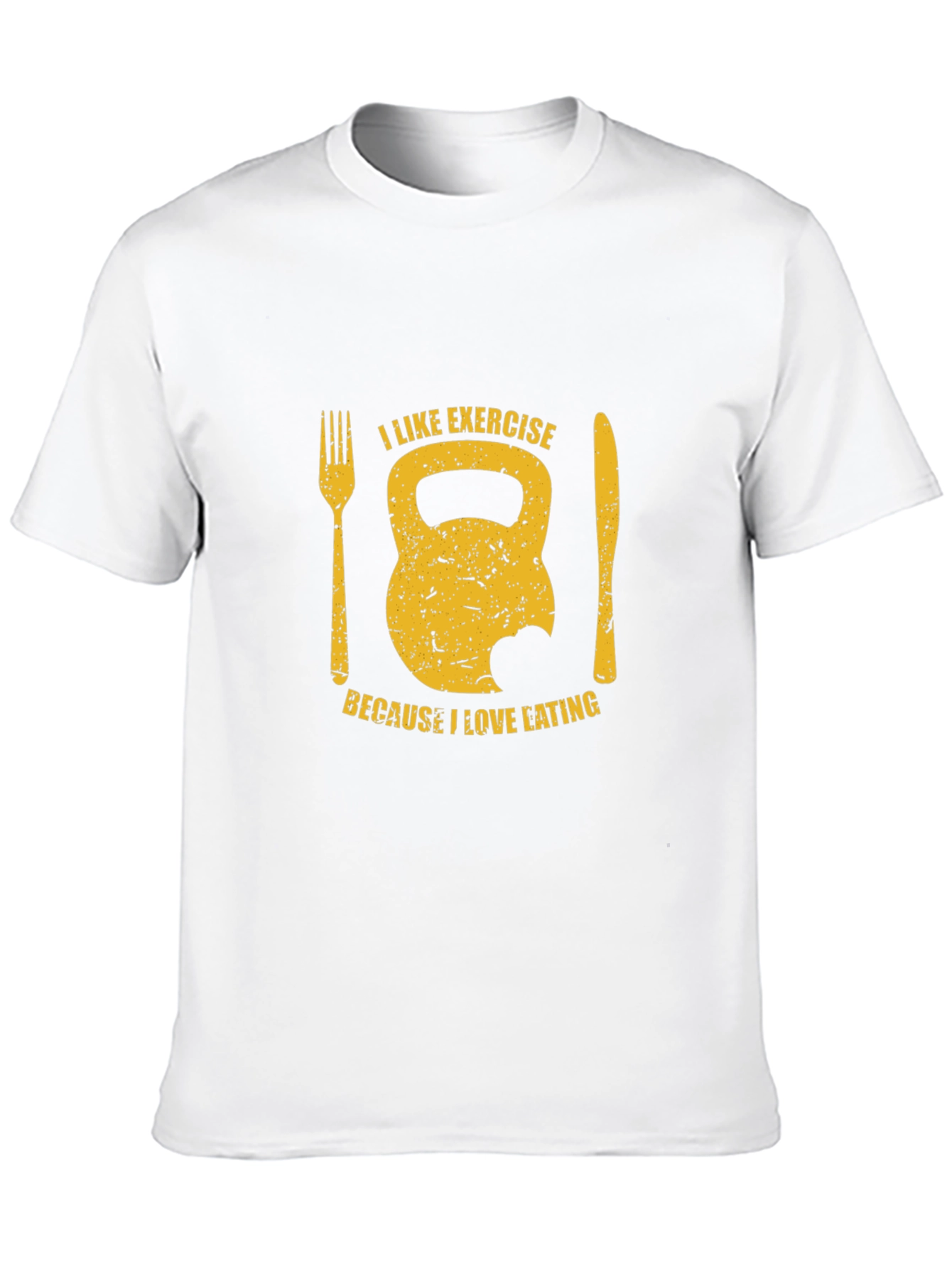 Funny Exercise & Eating T-Shirt - Kettlebell Design
