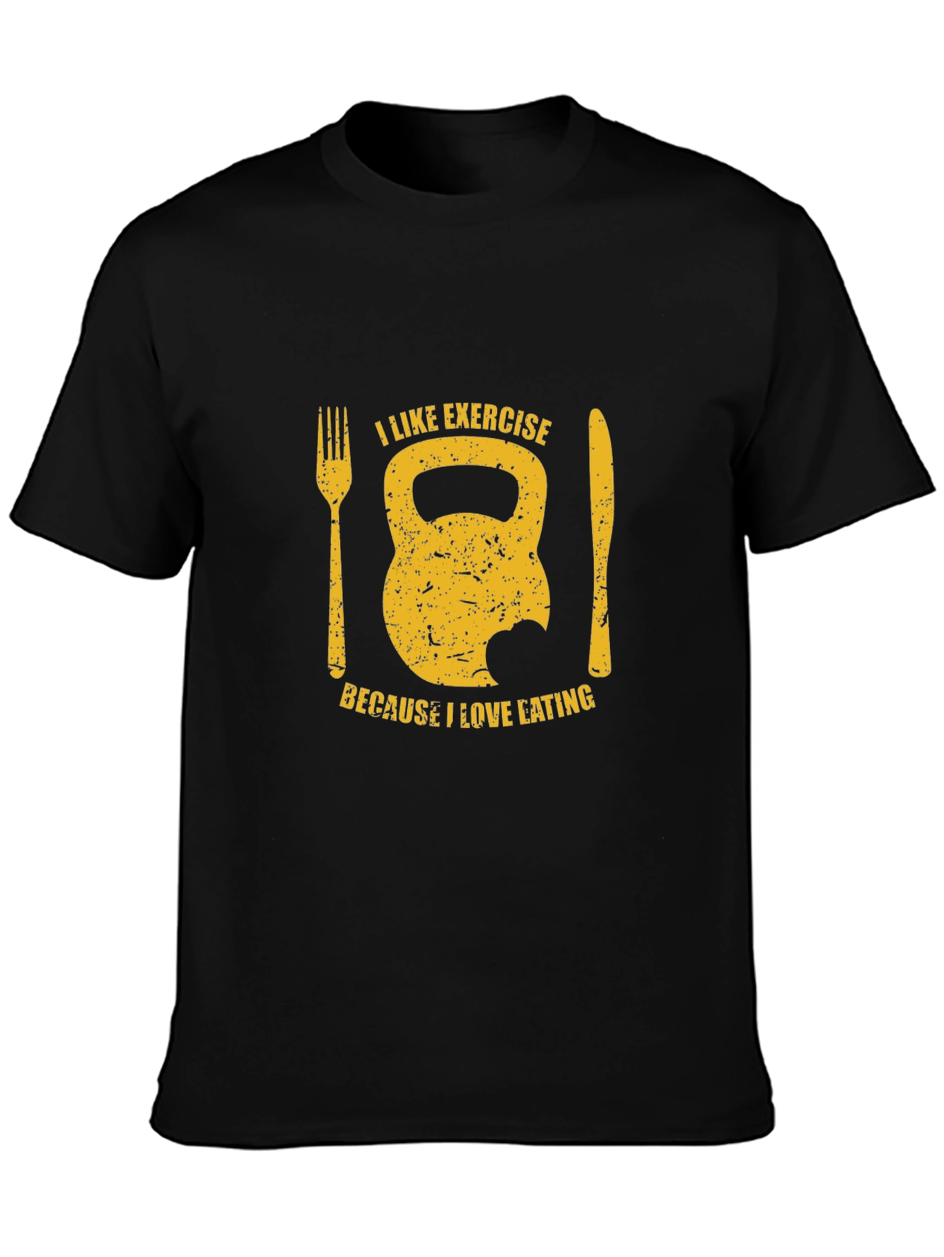 Funny Exercise & Eating T-Shirt - Kettlebell Design