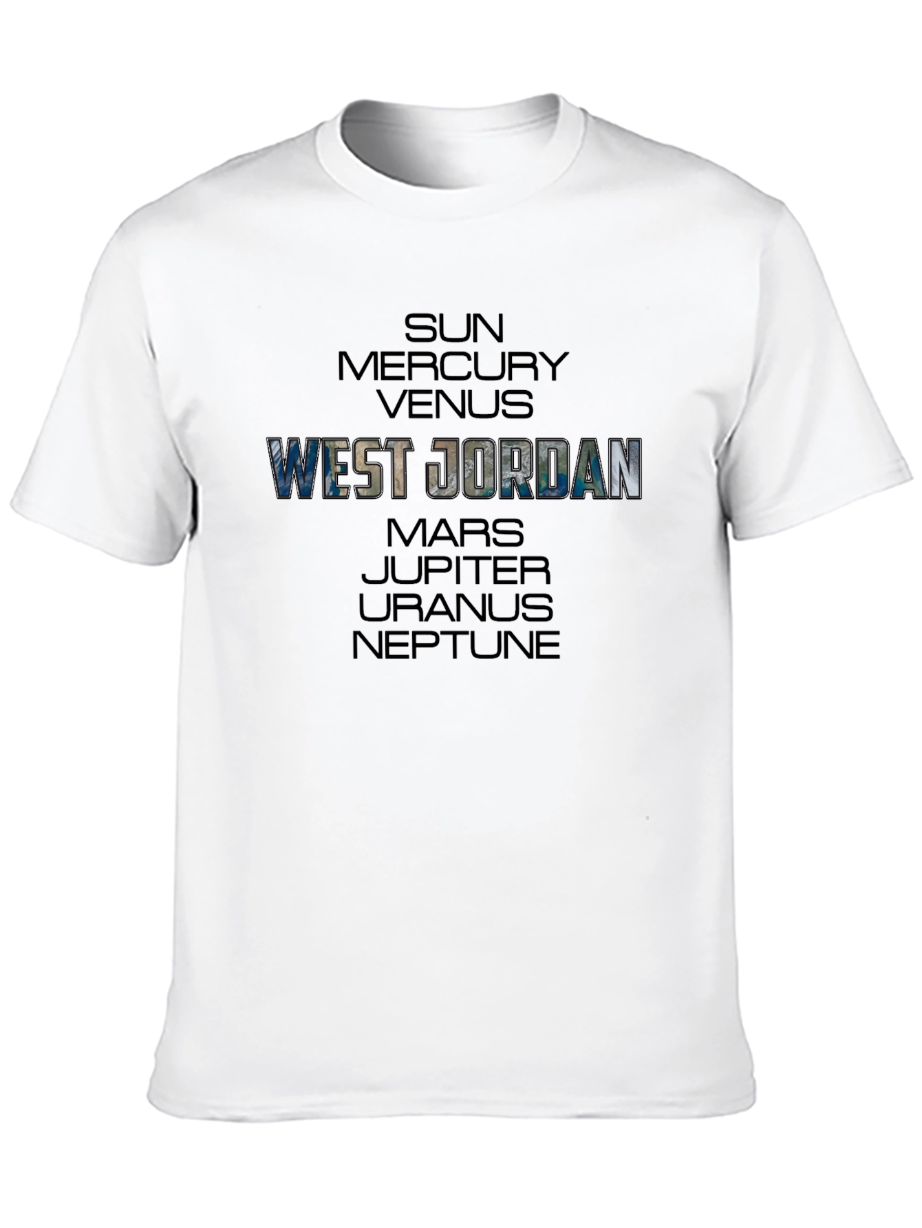 West Jordan Planet T-Shirt - Unique Space Design