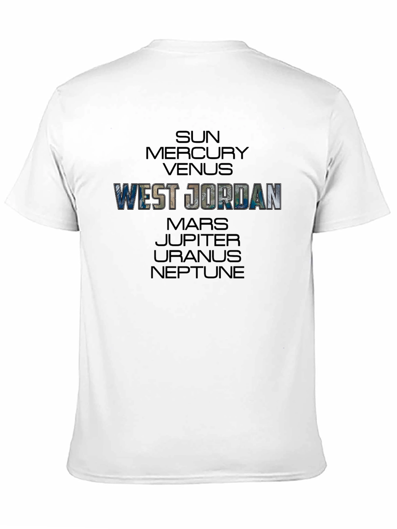 West Jordan Planet T-Shirt - Unique Space Design