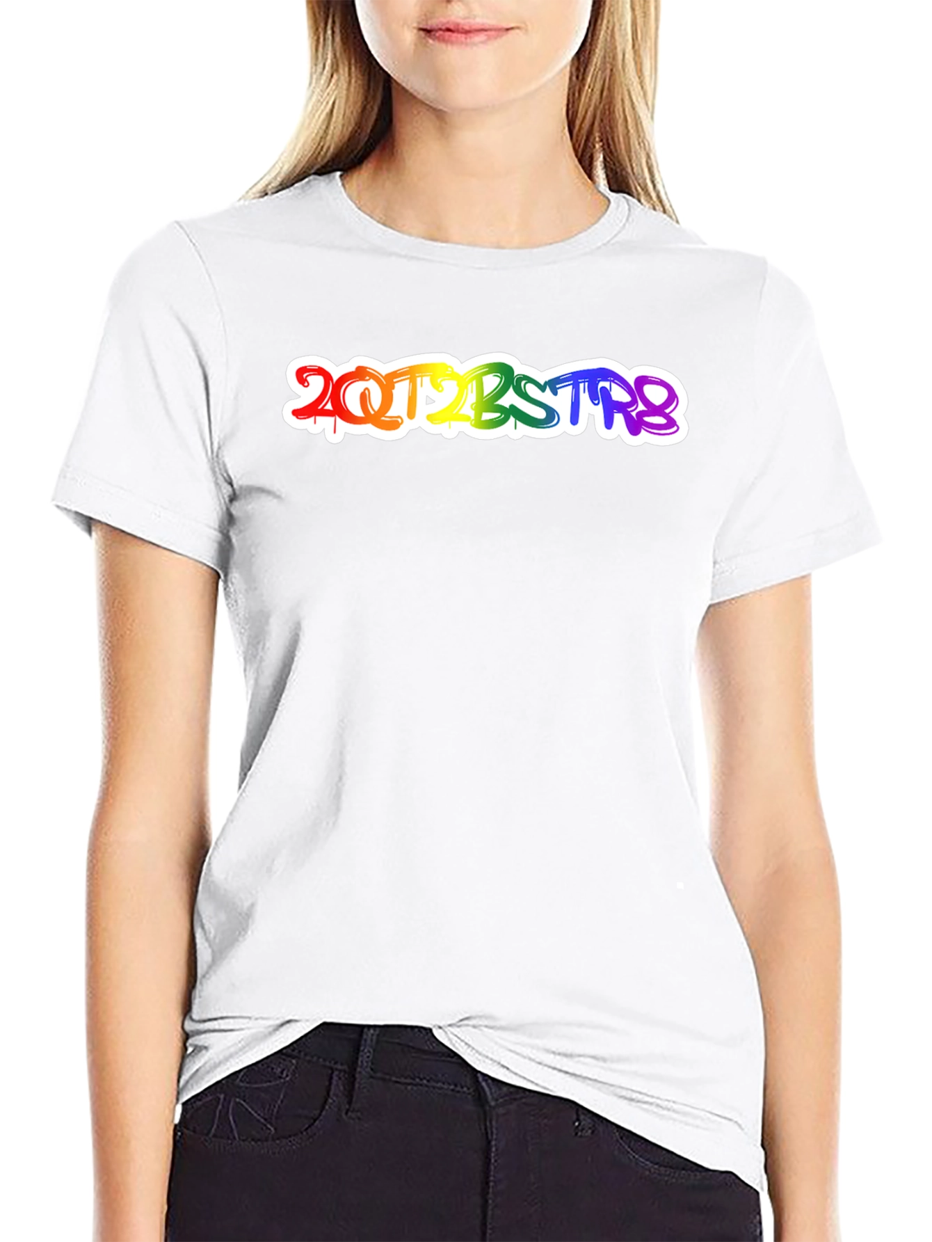 2QT2BSTR8 Rainbow Graphic T-Shirt