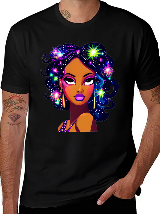 Galaxy Girl Graphic T-Shirt - Stylish Comfort