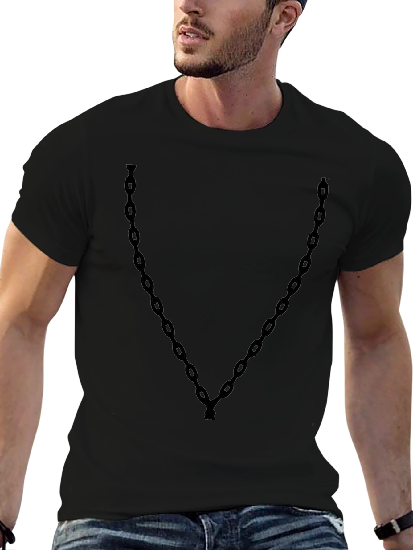 Chain Graphic Black T-Shirt - Stylish & Unique Design
