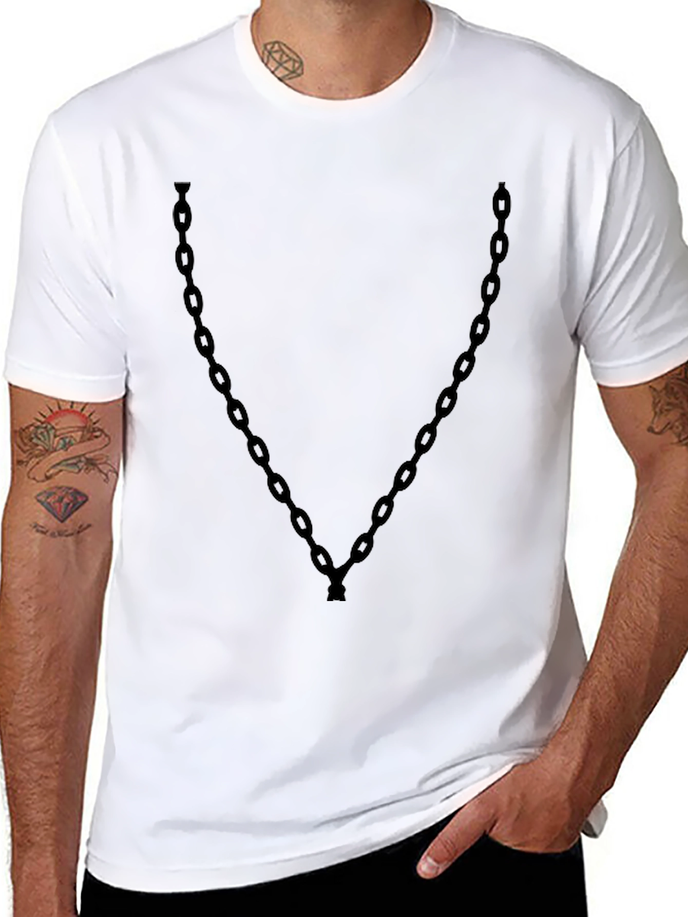 Chain Graphic Black T-Shirt - Stylish & Unique Design