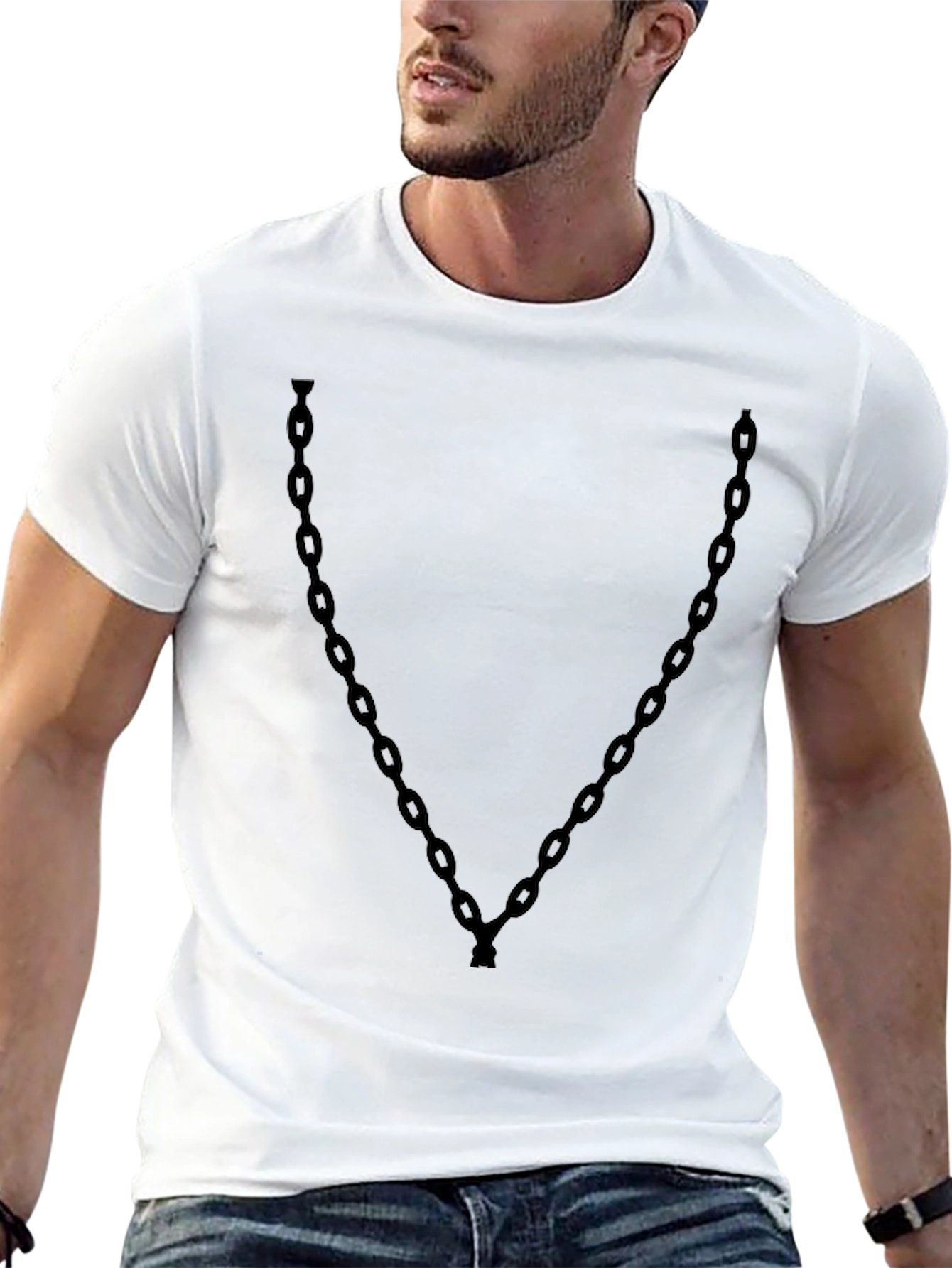 Chain Graphic Black T-Shirt - Stylish & Unique Design
