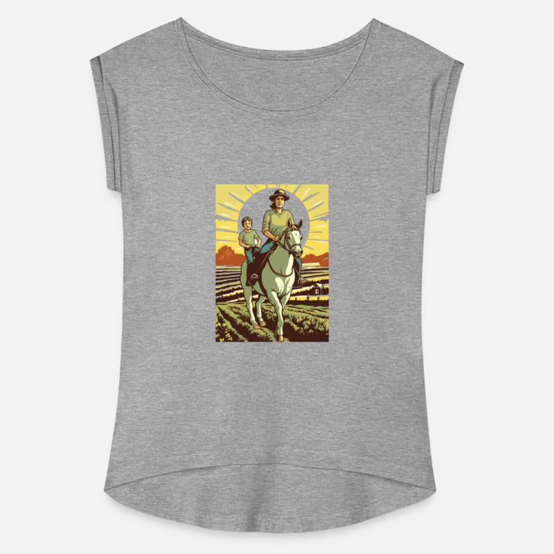 Horse Rider Mom Mother Son Horseback Riding