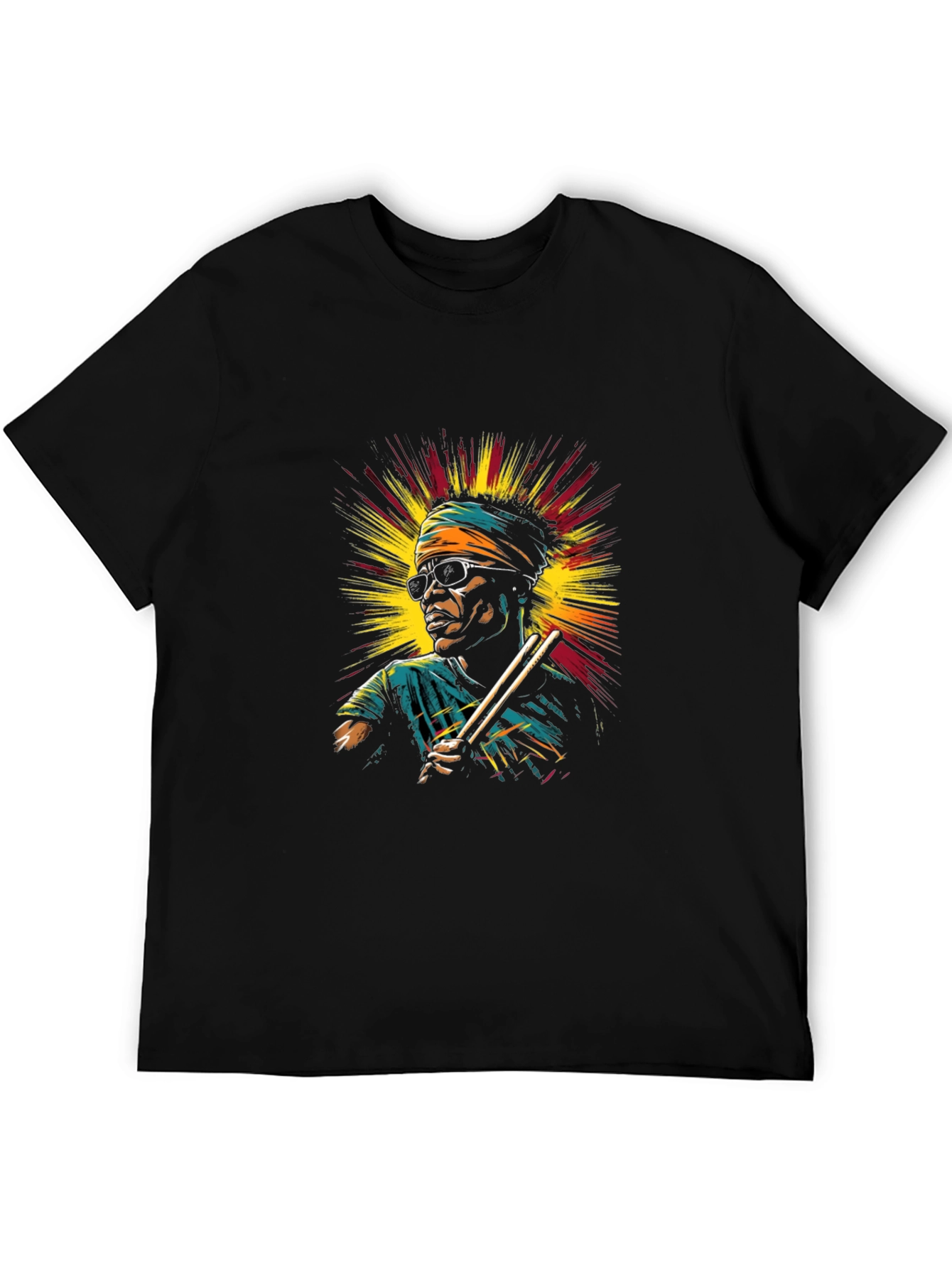 Cool Drummer Graphic Black Tee