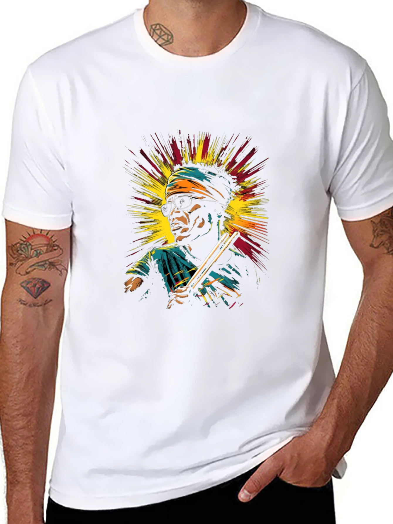 Cool Drummer Graphic Black Tee