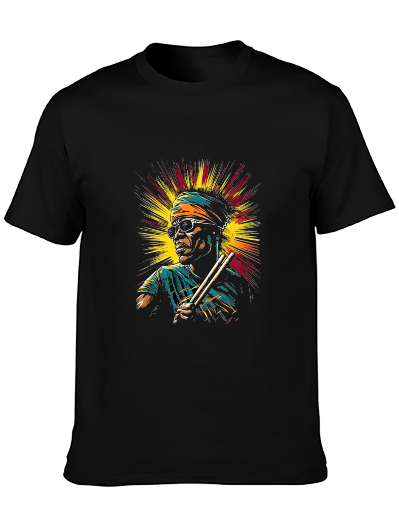 Cool Drummer Graphic Black Tee