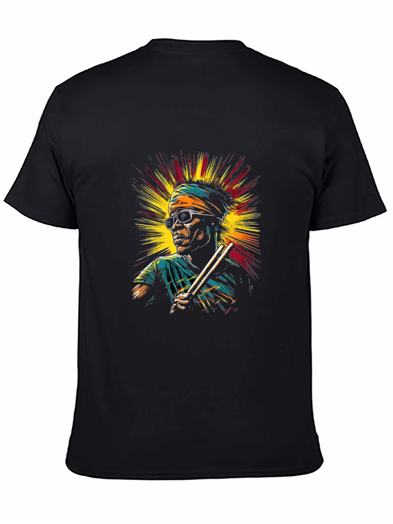 Cool Drummer Graphic Black Tee