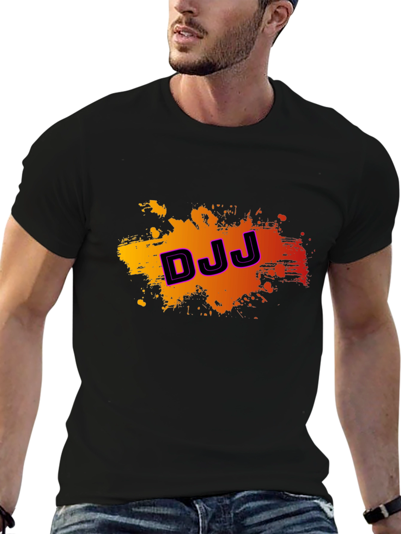 DJJ Graphic Print Black Tee