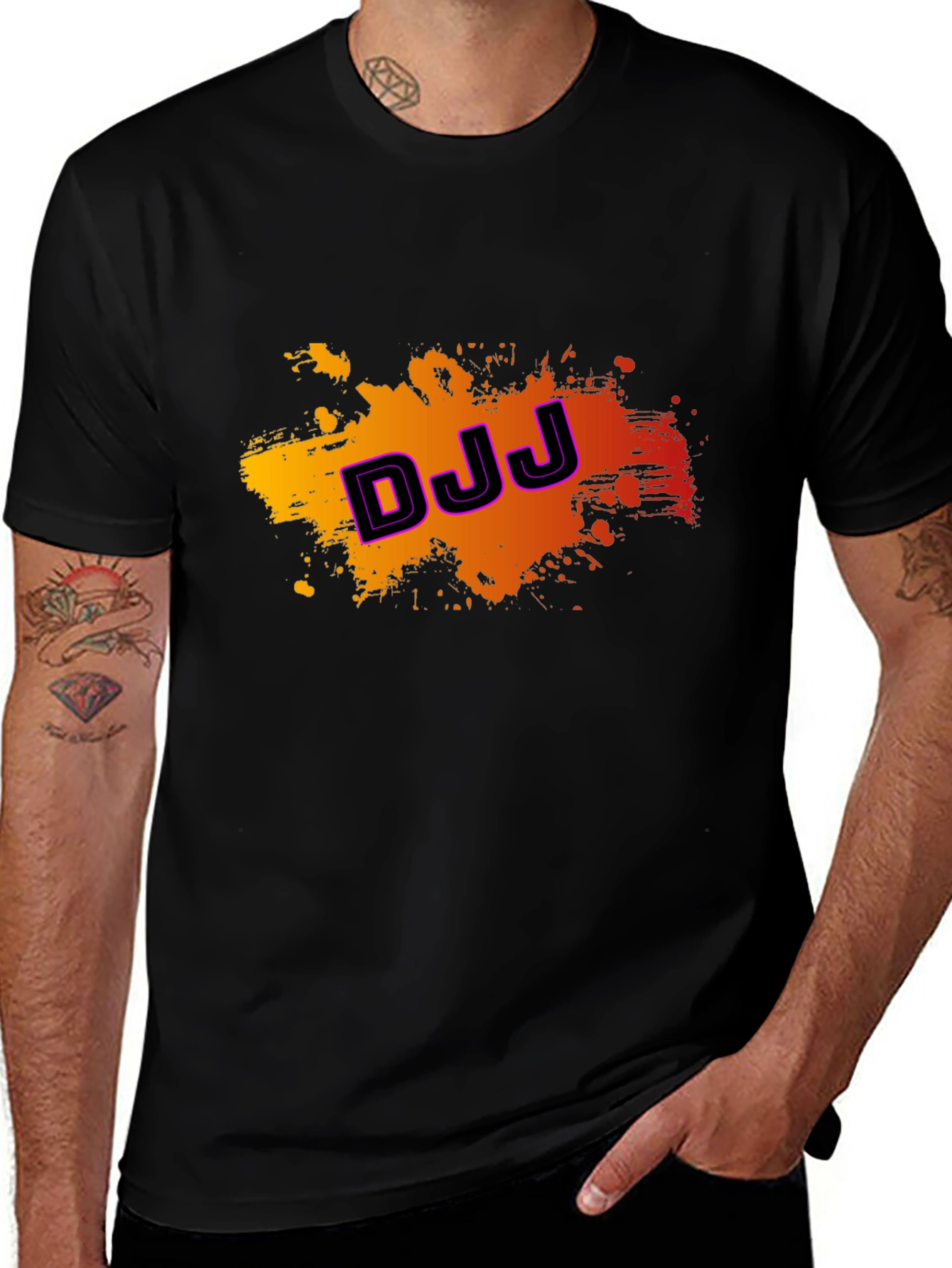 DJJ Graphic Print Black Tee