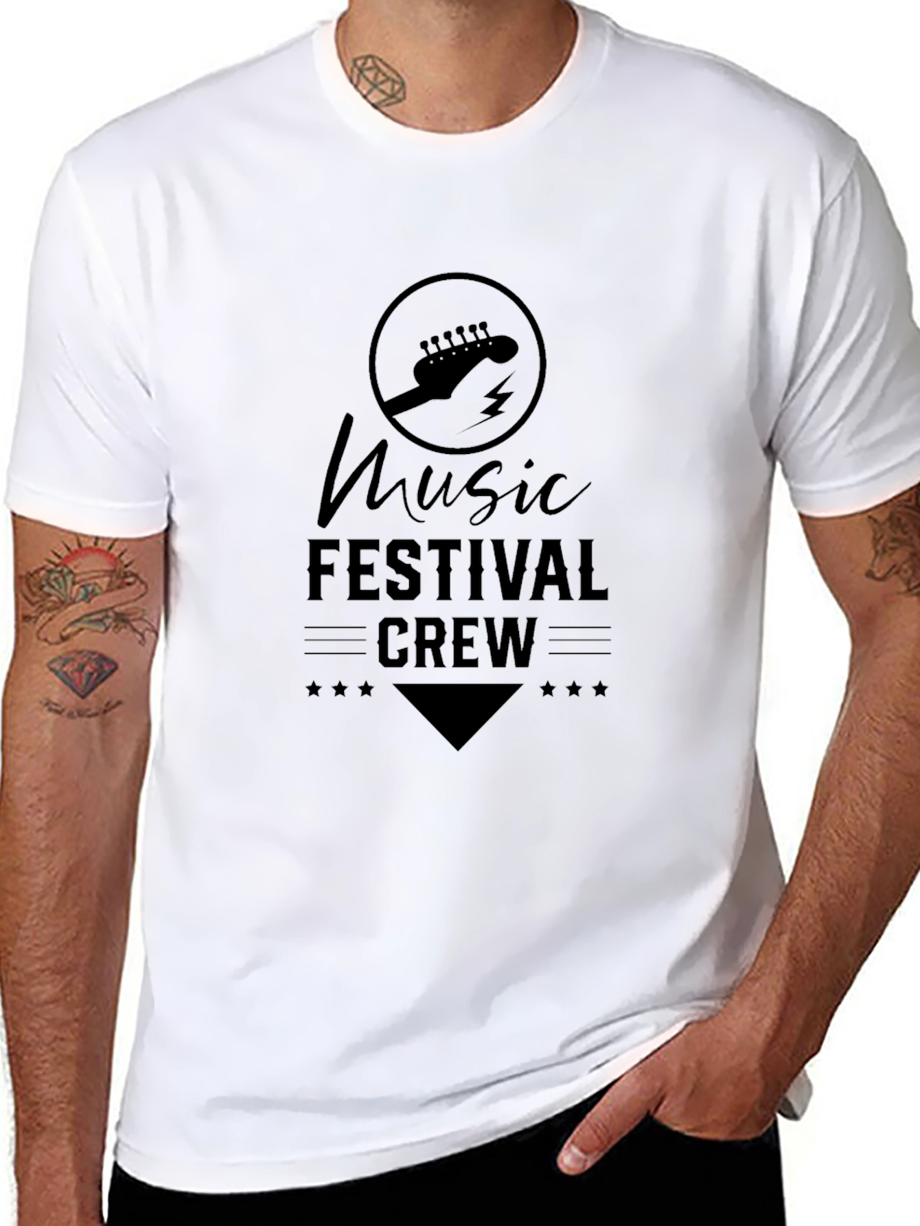 Music Festival Crew T-Shirt - Black Graphic Tee