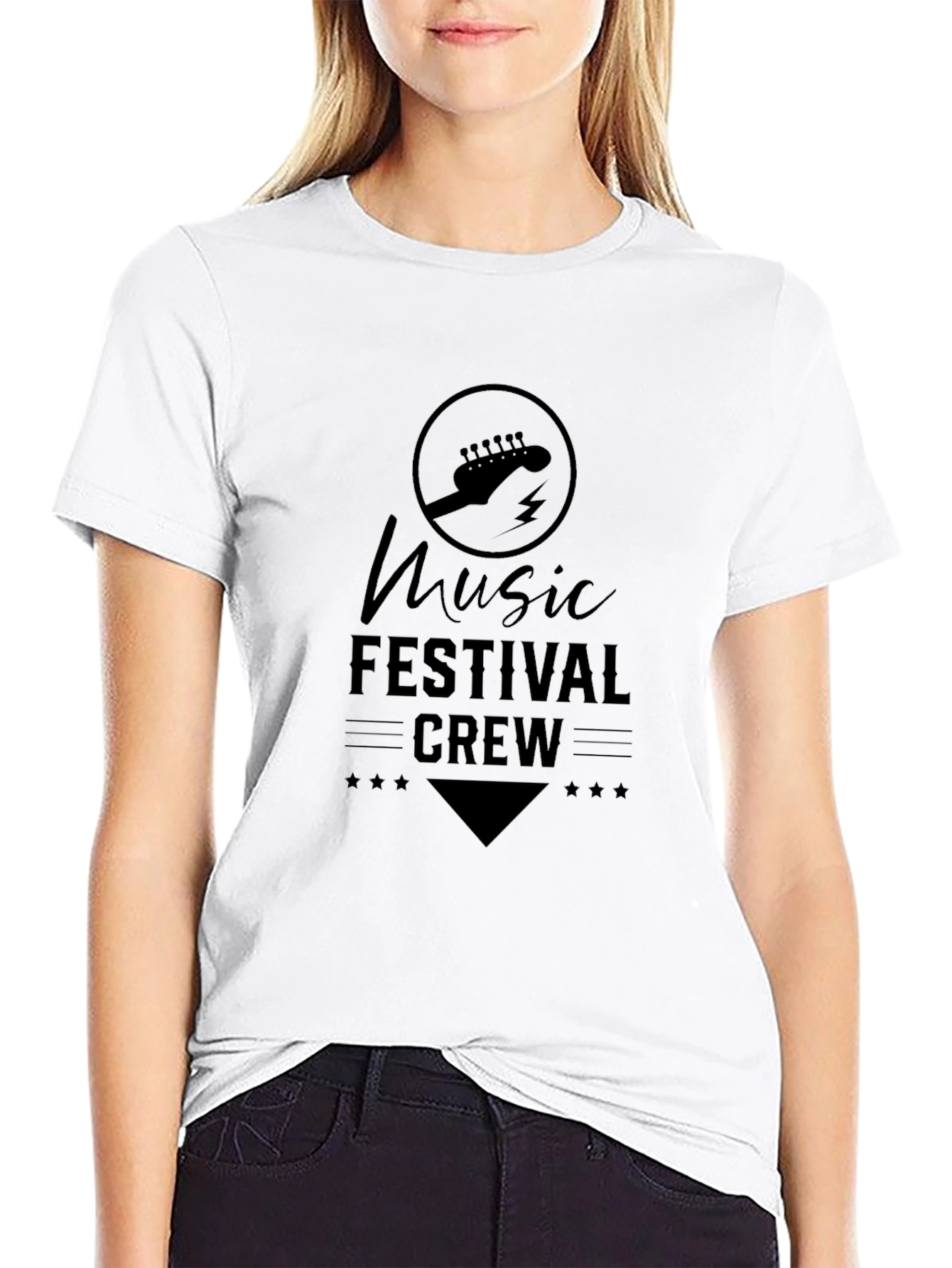 Music Festival Crew T-Shirt - Black Graphic Tee